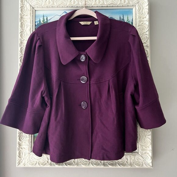 Motto Women’s Jacket Plus size XX-Large Purple Pockets Buttons Girly Cotton - Picture 1 of 9